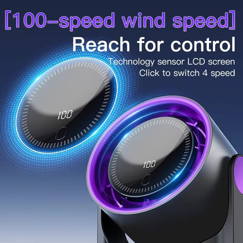 Xiaomi  100 Level Bladeless Fan Portable Small Usb Charge Silent Desktop Digital Display High-Speed Circulating Cooling Fan