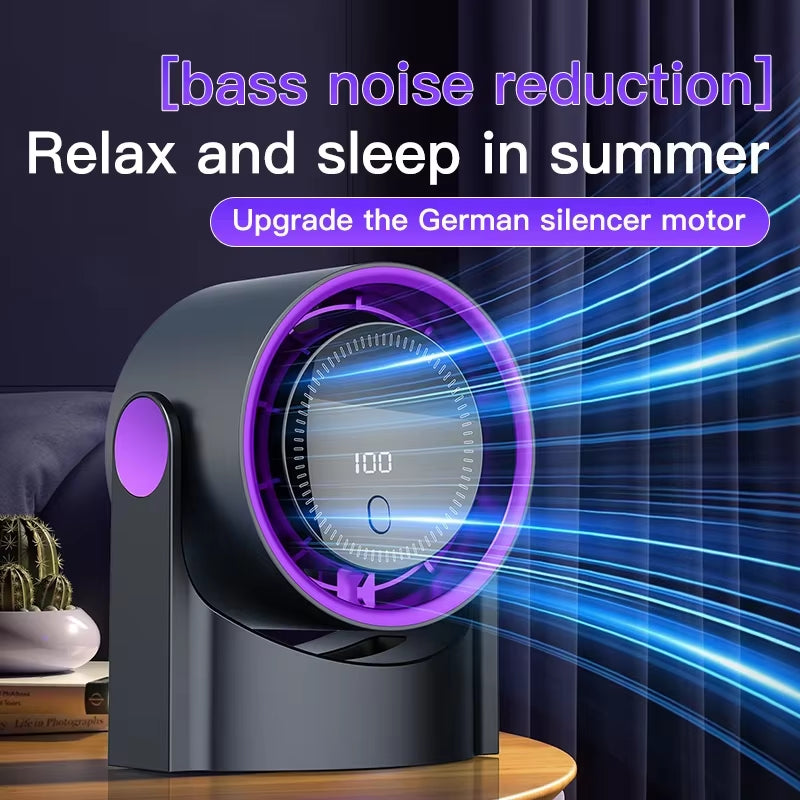 Xiaomi  100 Level Bladeless Fan Portable Small Usb Charge Silent Desktop Digital Display High-Speed Circulating Cooling Fan